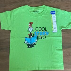 🚨2/$20.  Brand new. Cool story Cat in the Hat shirt. Size extra small
